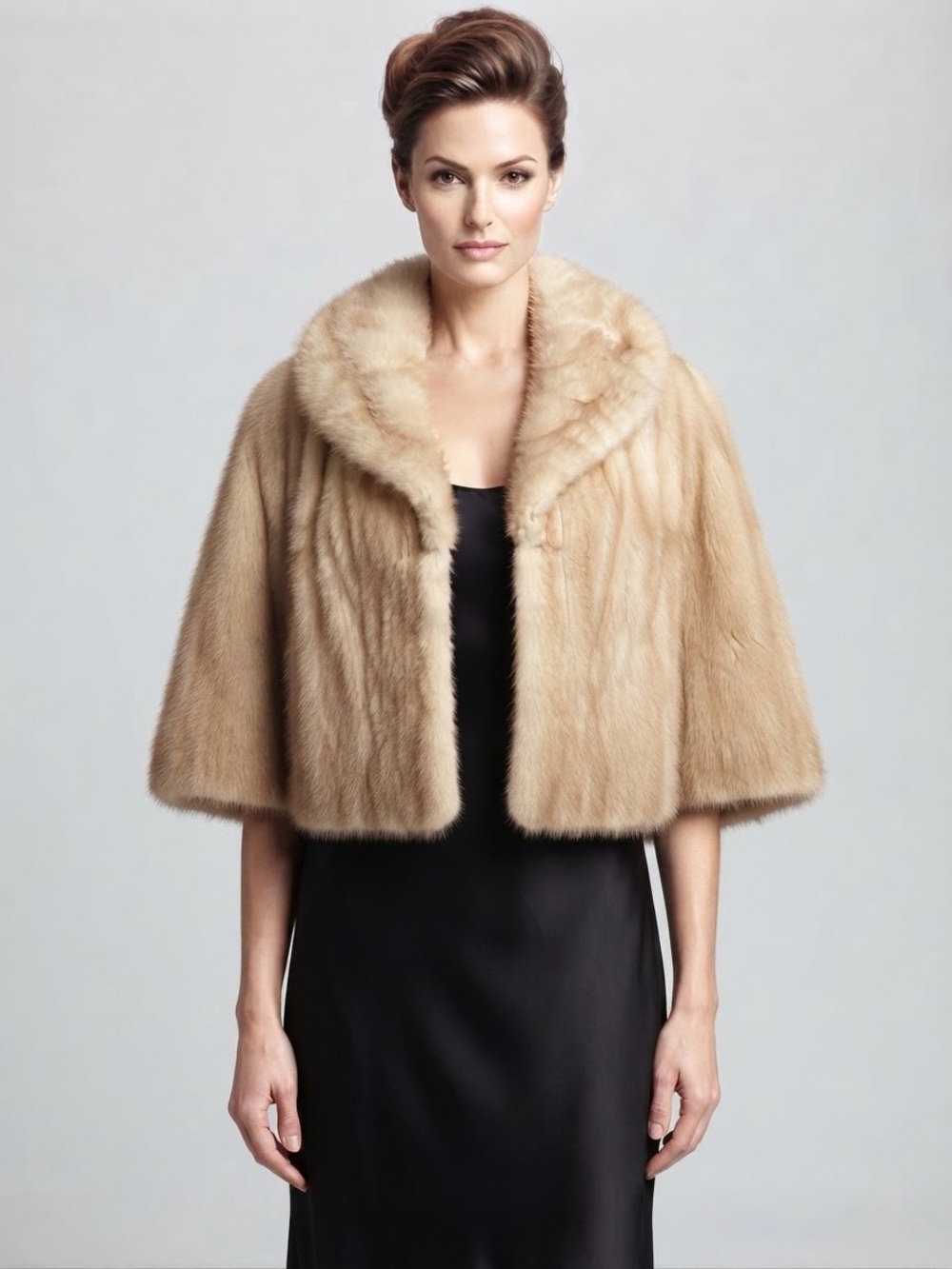 Vintage Morton's Boston Blonde Mink Fur Capelet Stole One Size XS-XL Excellent